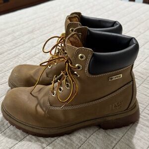 Rugged Outback Men's waterproof Brown Work Boots lace up shoes 8.5